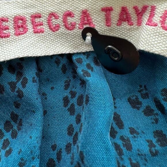 Rebecca Taylor Womens Dress blue sz 6 silk animalcore snake regency casual - Picture 7 of 9